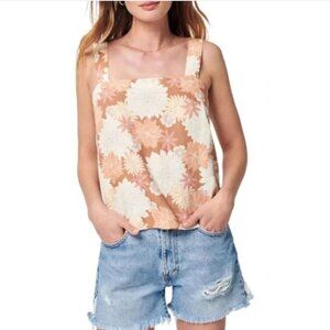 Faherty Women's Sands Linen Tank in Warm Jicaro Island | EUC | Sz XL